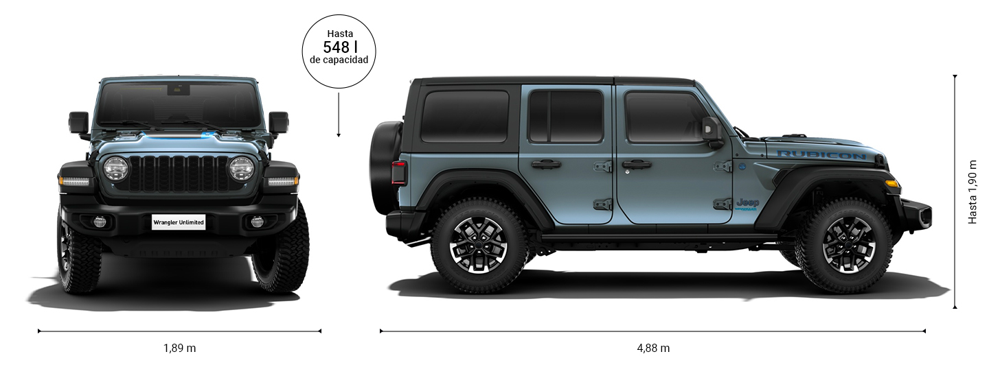 Dimensioni esterne di Jeep®Wrangler 4xe - Jeep® 
